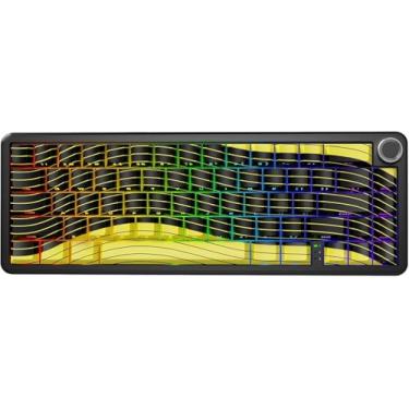 Imagem de ATTACK SHARK X65 PRO HE Teclado sem fio para jogos Rapid Trigger, precisão RT de 0,01 mm, 8000 Hz,com fio e interruptor magnético,BT,atuação ajustável,Snap Tap,RGB para PC/Mac (Contorno Amarelo)