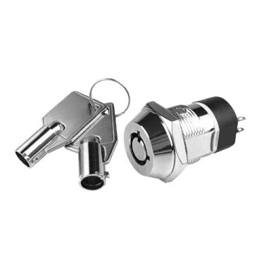 Imagem de Conjuntos de chaves eletrônicas de liga de zinco de 12/10/20 de 12/16/19 mm ON Off Phone Lock Security Power Switch Tubular Terminais tubulares 2 posições (S1902 (2NO-2NC), 5 conjuntos)