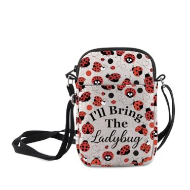 Imagem de MNIGIU Presente engraçado para amantes de insetos I'll Bring The Ladybug bolsa tiracolo presentes para entomologistas bolsa de ombro para amantes da natureza, I'll Bring the Ladybug