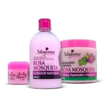 Imagem de 3 Cremes Rosa Mosqueta Maycrene (Desodorante Corporal, Hidratante Faci