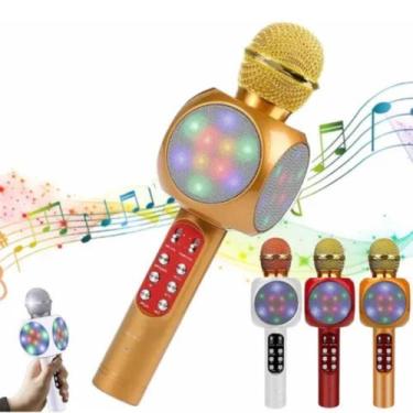 Imagem de Microfone Youtuber com Caixa De Som e Luz Led Speaker Grava E Muda Voz