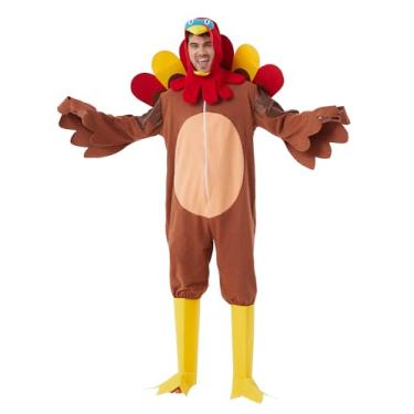 Imagem de Ahititi Fantasia de peru para dia de Ação de Graças, adulto, feminino, masculino, 4 peças, macacão de animal, cosplay, festa, Halloween, plus size, engraçado