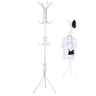 Imagem de Mancebo Cabideiro Roupa Bolsa Chapeu Arara 9 Ganchos Quarto Sala Entrada Closet Organizaçao Pratico Resistente Multiuso