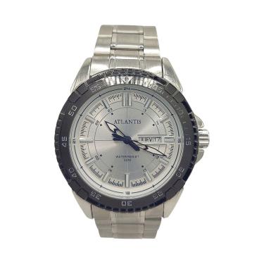Imagem de Relógio Atlantis Social Prateado Resistente a Água 5atm