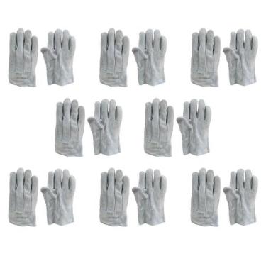 Imagem de 8 Pares Luva De Raspa Clut Ph7 Reforço Solda Segurança Epi Valcan Epi