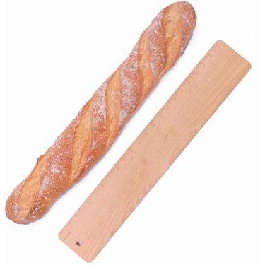 Imagem de Casca de transferência de baguete, 58 cm extra longa, tábua de virar para assar pão de baguete francesa, pães e ciabatta, mantém a massa em forma, feita com madeira de faia premium de grau alimentício