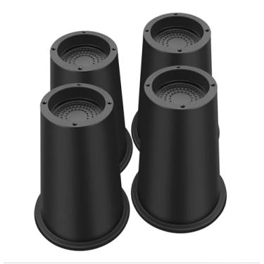 Imagem de ANNKUT Elevadores de cama de 20 cm resistentes, elevadores de móveis redondos para cama, mesa, sofá, sofá, sofá, elevadores de cama, suporte de até 2,721 kg (pacote com 4 preto)