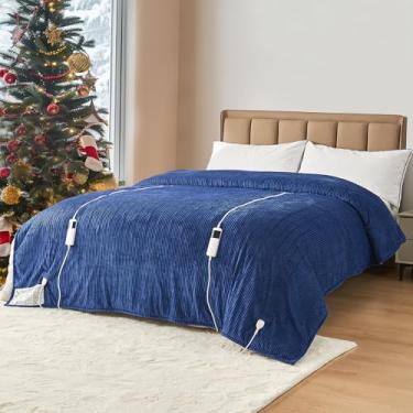 Imagem de Bafode Cobertor Queen Aquecido, Cobertor Elétrico de 213 cm x 228 cm com Controle Duplo, Cobertor Aquecimento de Flanela e Sherpa com 10 Níveis de Aquecimento e Desligamento Automático de 1 a 8 Horas