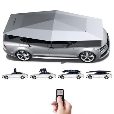 Imagem de Capa de guarda-chuva de carro totalmente automática 4,2 m/4,8 m/5,2 m com controle remoto, abrigo dobrado para sol e clima, guarda-sol para carro/tenda de guarda-chuva para carro,Grey4.8M