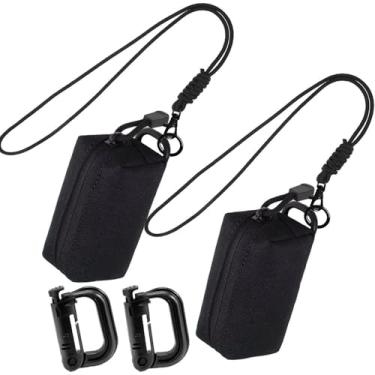 Imagem de Bolsa tática para chaveiros, cinto mini suporte EDC, mochila compacta, acessórios, bolsa, porta-moedas, porta-chaves, bolsos para fone de ouvido, estojo para cartão de crédito com cordão e mosquetão
