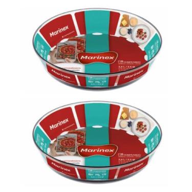 Imagem de Assadeira Travessa de Vidro Temperado 2,4L Marinex - 2 Unid - NADIR FI