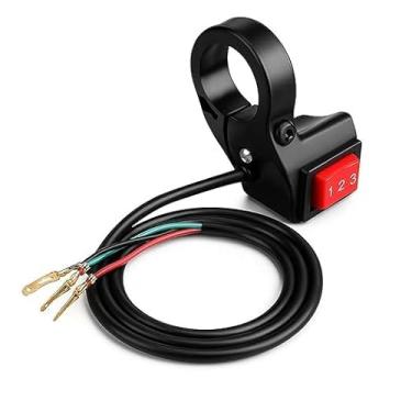 Imagem de Yctze Interruptor de módulo de 3 velocidades, 22 mm, guidão elétrico, 3 velocidades, para motocicleta, E-Bike Scooter