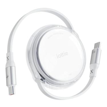 Imagem de iOttie Cabo USB-C retrátil Basix de 100 W, cabo USB C-to-C de carregamento rápido com 4 comprimentos ajustáveis, cabo USB C para iPhone 16, 15 (Pro, Plus, Pro Max), Samsung S24/23+
