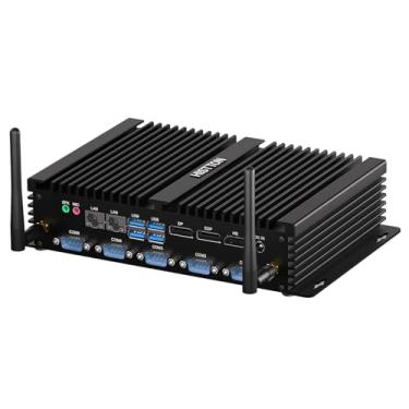 Imagem de HISTTON Mini PC sem ventoinha, PC industrial Intel Core i7-8550U, DDR4 16GB RAM 512GB SSD, 4 RS232 COM+2 RS232/485 COM, 2 LAN, HDMI, DP, EDP, LPT, WiFi, Mini computador desktop Windows 11 Pro/Linux