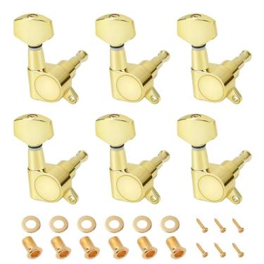 Imagem de Banworks 6 pinos de afinação de guitarra em linha, proporção 15:1, máquinas de afinação de cordas de guitarra seladas com etiqueta de fixação de 45 graus para guitarra elétrica Strat ST Tele, pacote