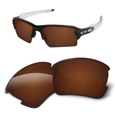 Imagem de Lentes de substituição de 1,6 mm compatíveis com óculos de sol Oakley Flak 2.0 XL OO9188, antiarranhões e resistentes a impactos, Marrom âmbar., One Size