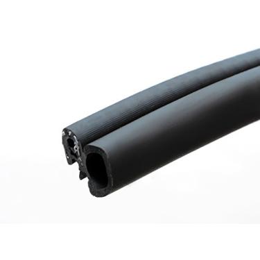 Imagem de Lâmpada grande de vedação de borracha para porta de acabamento 0,70 pol. de diâmetro x 0,039 pol. -0,23 pol. de alcance de aderência x 0,55 pol. de altura em U, 33 Feet, Black