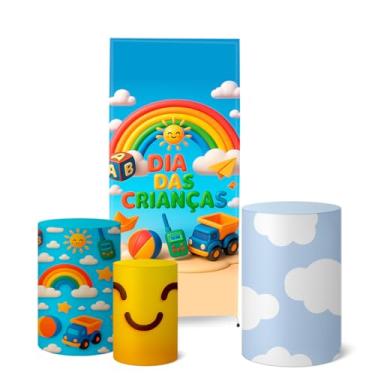 Imagem de Trio Capas Cilindro + Painel Lateral Romano Dia Das Crianças (K5CRI0004)