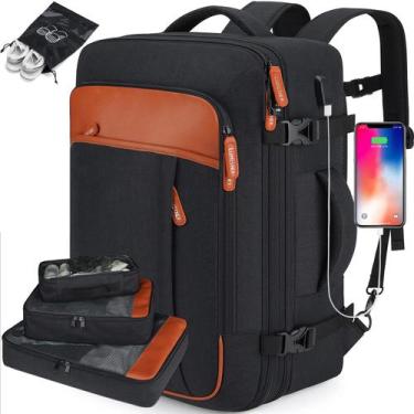 Imagem de Mochila de viagem Lumesner Carry On 40L com cubos de embalagem pretos