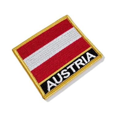 Imagem de BP0003N-001 Bandeira Austria Patch Bordado 7,5x6,3cm - BR44