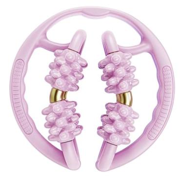 Imagem de Zxpjkyu Rolo de Massagem, Rolo Muscular de 8 Rodas, Versátil, Portátil, Portátil, para Treino, Circular, Ferramenta de Massagem para Pernas, Rosa