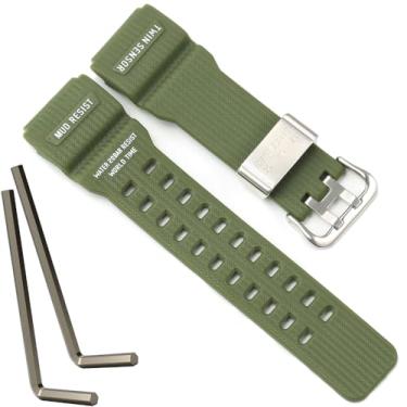 Imagem de Pulseira de reposição masculina GG-1000 de resina compatível com Casio G Shock GG-1000-1A5CR GG-1000-1A3CR GG-1000-1A3JF GG1000, acessórios de relógio (verde militar)