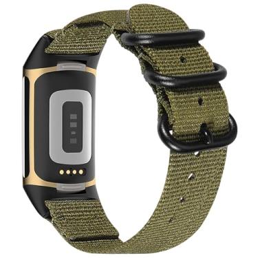 Imagem de Tovimall Pulseiras de nylon compatíveis com Fitbit Charge 6/Charge 5, pulseiras de relógio elásticas, pulseiras de relógio de substituição de nylon para mulheres (pacote com 2)