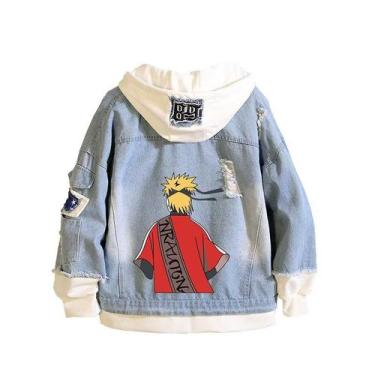 Imagem de Jaqueta jeans rasgada com capuz Naruto anime - Biopolar