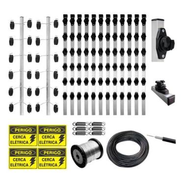 Imagem de Kit Acessórios para Cerca Elétrica Intelbras Hastes e Fio para 40 Metr
