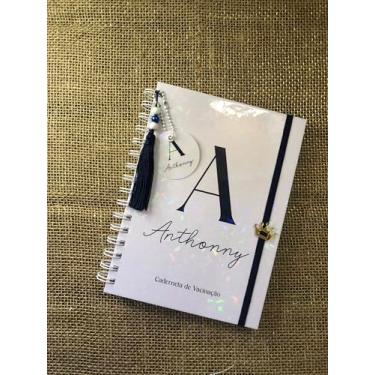 Imagem de Caderneta de Saúde Infantil Personalizada A5 | SUS Atualizado | Capa Dura | Tema Clean Inicial Azul