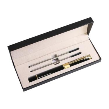 Imagem de ccHuDE Conjunto de canetas esferográficas de metal para negócios, canetas esferográficas clássicas, canetas de escrita, tinta preta, para presente com 2 refis para homens e mulheres, pretas