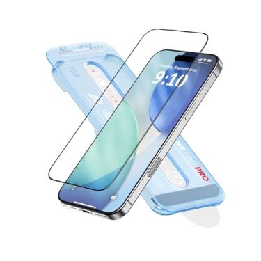 Imagem de FLOLAB Protetor de tela NanoArmour ONETIME PRO para iPhone 17 Pro Max, antirreflexo, PolarSpectra antirarco-íris, vidro temperado, ultra transparente, borda infinita, fácil instalação, borda reforçada