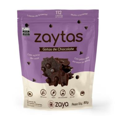Imagem de Lascas de Brownie Crocantes Zaya Zaytas Gotas de Chocolate 80g
