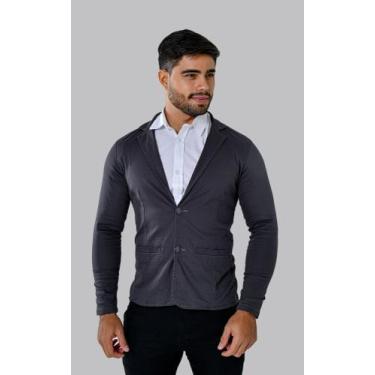 Imagem de Blazer Masculino Slim Esporte Fino Elastano Premium debatt jeans, Cinz