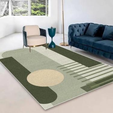Imagem de Tapete grande, macio e fofo, verde e creme, para quarto, sala de estar, escritório, sala de estar, decoração de casa (160 x 200 cm (62 x 78 pol.)/hxx-250815001008)