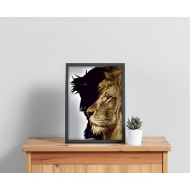 Imagem de Quadro Com Moldura Leão de Juda Silhueta Jesus Cristo - Core Decore, G
