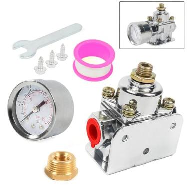 Imagem de BARTOO Carburador regulador de pressão de combustível ajustável com manômetro, 1-4 PSI, 3/20.3 cm NPT, 12-804