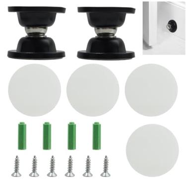 Imagem de YENOVO Pacote com 2 suportes magnéticos fortes para porta de trailer, trava de porta de trailer com adesivos e parafusos para manter as portas abertas, acessórios de reboque para trailer, trailer de