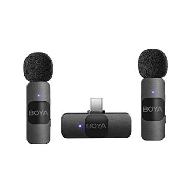 Imagem de Microfone de Lapela Boya By-V20 USB C para Android 2,4GHz Preto Ideal para Gravações Vídeo Podcasts Entrevistas com Transmissão de Áudio Nítida e Estável