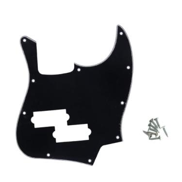 Imagem de ROZILO Pickguard de guitarra preto 3 camadas Jazz Bass preto estilo top com orifício de captação PB