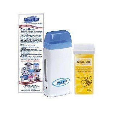 Imagem de Kit para Depilação com Aquecedor Roll-on Azul + Papel + Refil de Cera 