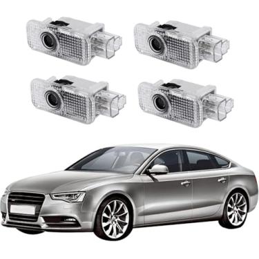 Imagem de Projetor de luz de porta de carro cortesia com logotipo de boas-vindas a laser LED acessórios compatíveis com A1/A3/A4/A5/A6/Q3/Q5/Q7/A7/A8/R8/TT (para Au-DD, 4)