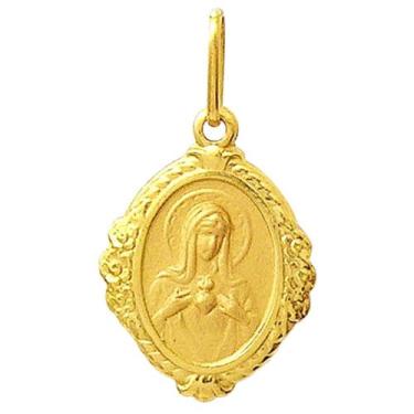Imagem de Pingente Coração de Maria Oval Ouro 18K Moldura K110 - Usa Joias