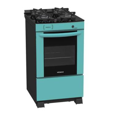 Imagem de Fogão a Gás Delplus Vítreo 4 Bc Verde GLP Venax, Bivolt
