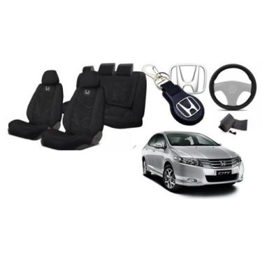 Imagem de Conjunto Capa Personalizada Assentos City 09-16 + Volante + Chaveiro -