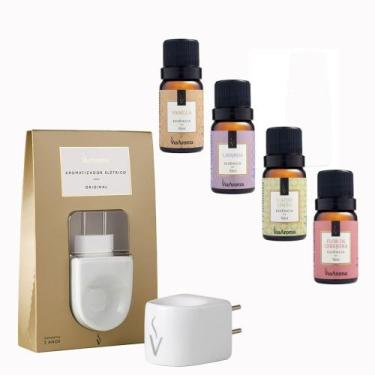 Imagem de Aromatizador Difusor Porcelana Via Aroma + 4 Essências Vanilla Lavanda