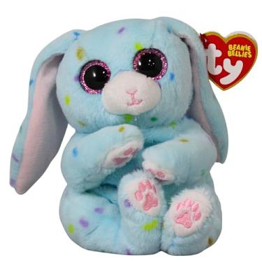 Imagem de Ty Beanie Bellies Skippy The Blue Easter Bunny with Glitter Pink Eyes, Cuddly Plush Animals with Soft Belly, Easter, 20 cm, T41515