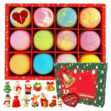 Imagem de Bohany Bolas de Banho - Calendário do Advento com Bolhas de Banho Natalícias - Bolas Natural Organico Brinquedo Meninos Meninas - Ferias Duche Brincar Entretenimento