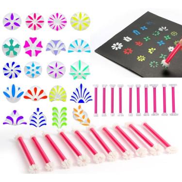 Imagem de DAFENCHI Ferramentas de pontilhamento de flores para pintura de mandala, 40 formas de canetas de pontilhamento floral, ferramenta de gravação de pintura de arte de mandala para pedras, 20 canetas