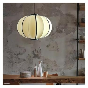 Imagem de Lustre de teto nórdico de tecido LED moderno e simples para quarto, loft, restaurante, luzes pendentes, decoração para casa, lâmpadas suspensas